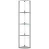 LED Floor Lamp with Shelves, Dimmable Standing Lamp with Foot Switch for Living Room, Bedroom, Grey