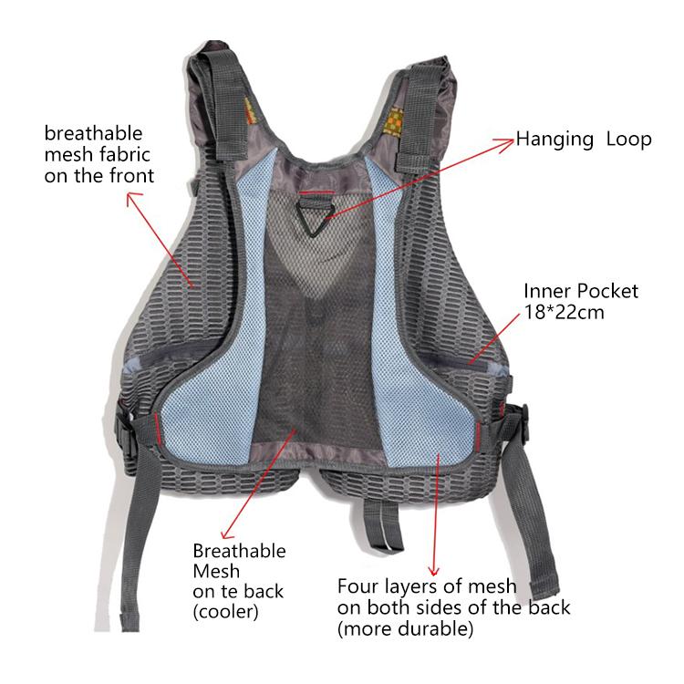 D97 Multi Pockets Breathable Angling Jacket Outdoor Fishing Clothing Lure Fishing Vest Fly Fishing Vest