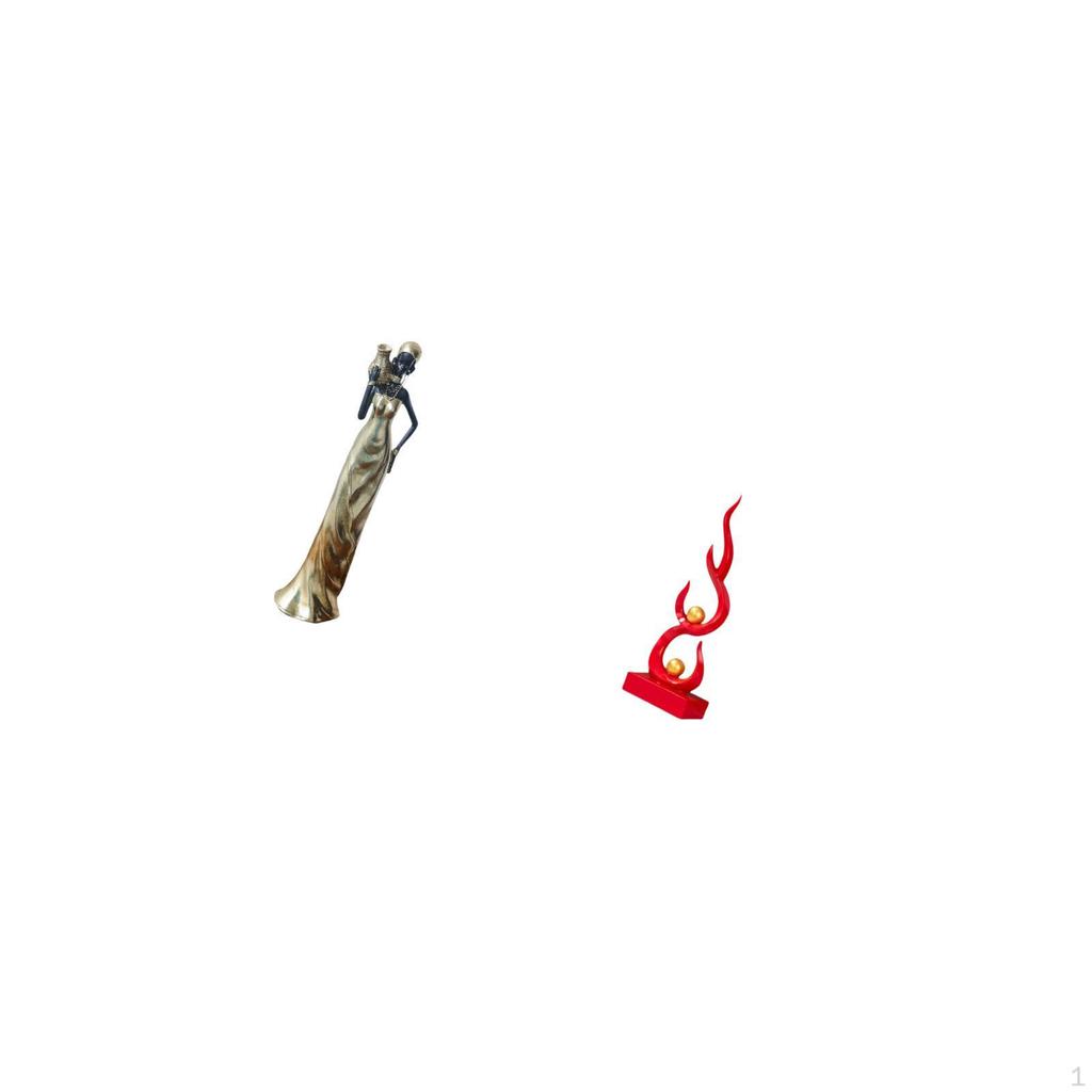 African Tribal Lady Sculpture Resin Flame Figurine Modern Abstract Women Decoration Lightweight Home