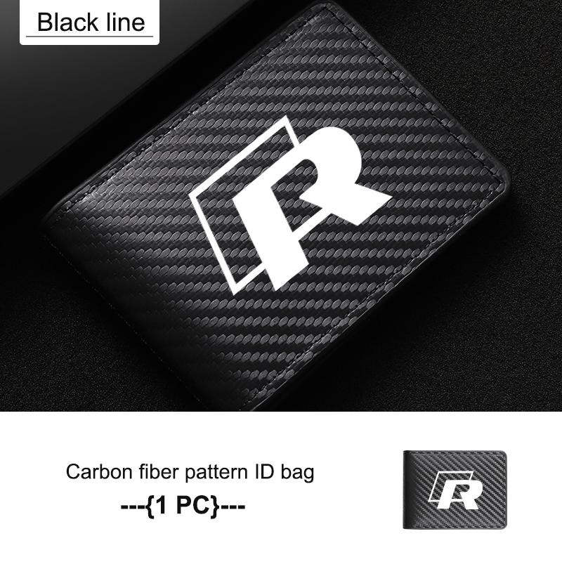 RUN1 For Volkswagen VW Carbon Fiber Car Men's Card Bag Storage With Multiple Cards Polo Jetta Sagitar Magotan Passat B5 B6 B7 CC