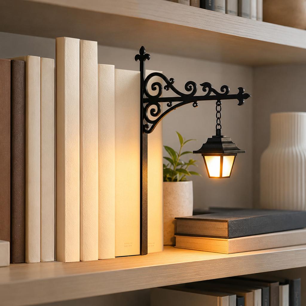 Vintage Bookcase Hanging Night Light Decorative Shelf Lamp for Home Library