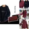 Letter Round Cotton Neck Pullover Sweatshirt Plus Size Womens Thin Jacket