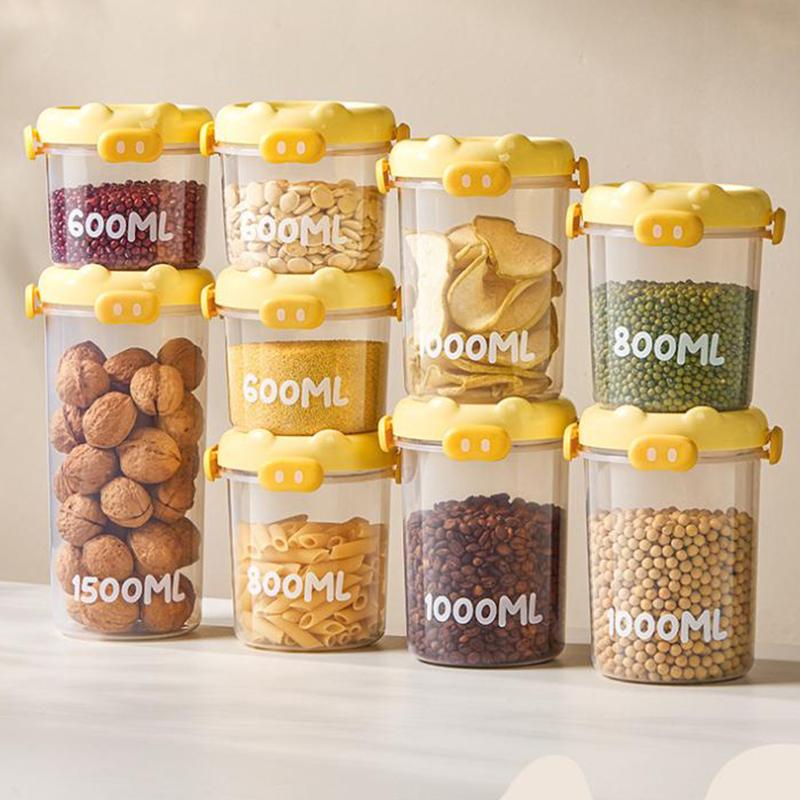 1Pcs Transparent Plastic Spice Jars With Plastic Cartoon Lid Airtight Spice Containers Empty Seasoning Jars For Spice Salt Sugar