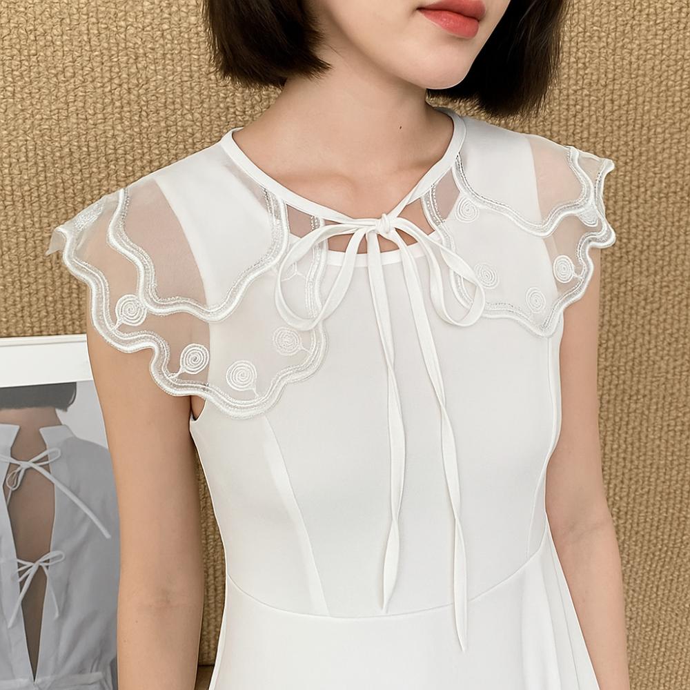 Mesh Crochet Shawl Detachable Collar Sweet Blouse Shoulders Fake Collar  Summer