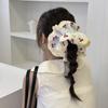 Flower Shape Elastic Hair Bands Hair Tie Embroidered Large Hair Scrunchies  Girl
