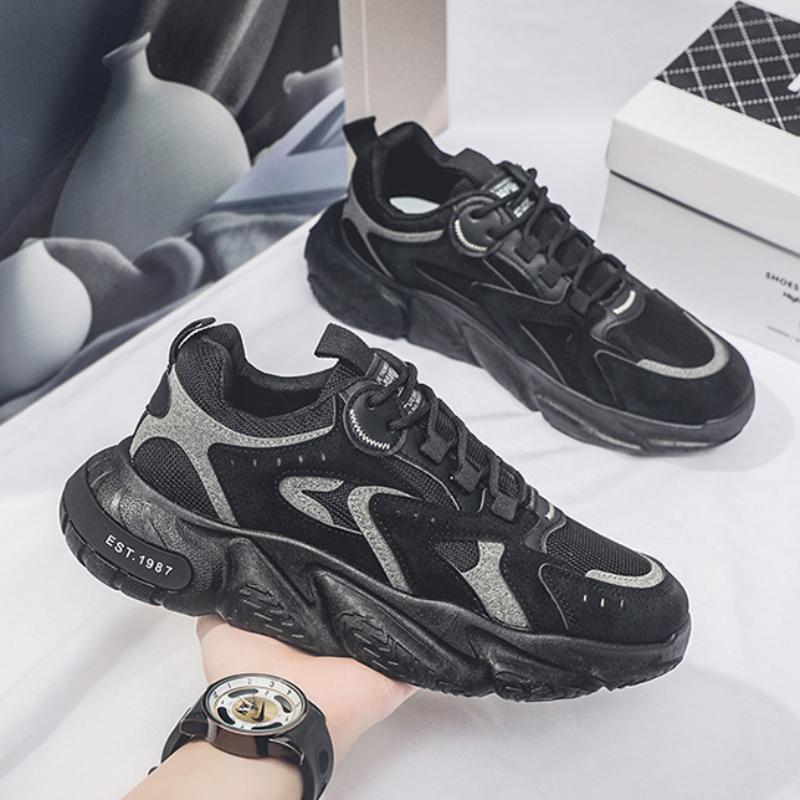 Spring Men's New Style Breathable Mesh Shoes Men's Trend with Thick-soled Sports Casual Shoes Running Father Fashion Shoes