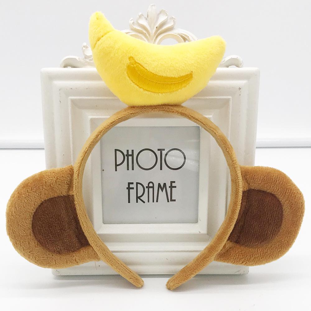 

Monkey Childrens Hairband Banana Decoration Headwear Stage Performance Props світло-коричневого кольору