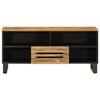 VidaXL TV Cabinet 100x34x46 Cm Solid Raw Mango Wood, TV Bench, Hi-fi Cabinet, TV Console, TV Buffet, Multimedia Cabinet 377514
