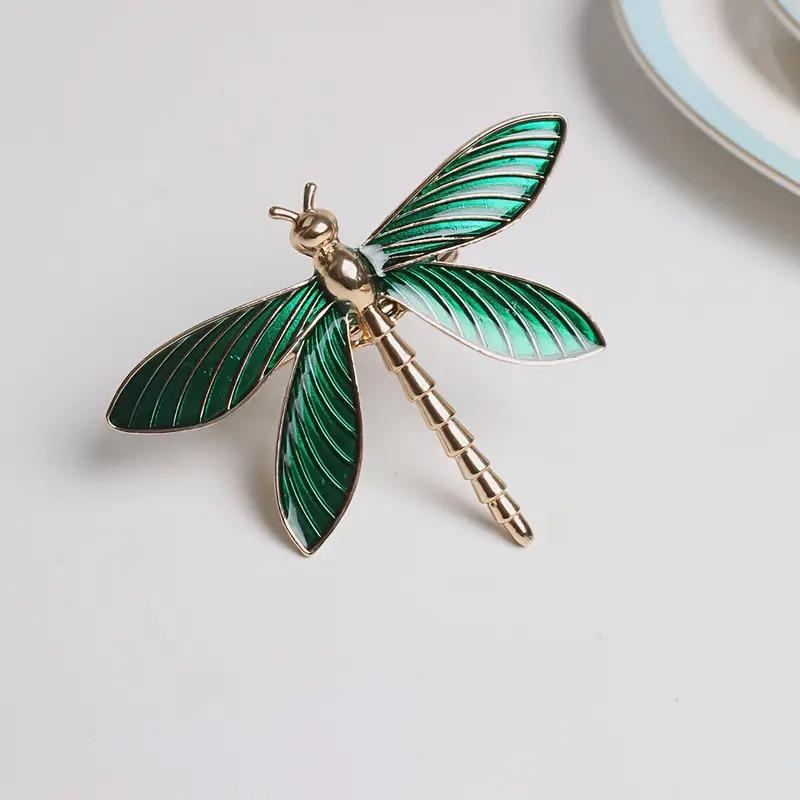 2/4Pcs Green Oil Dripping Dragonfly Home Decoration Hotel Napkin Ring Fashion Insect Napkin Ring New Metal Napkin Ring
