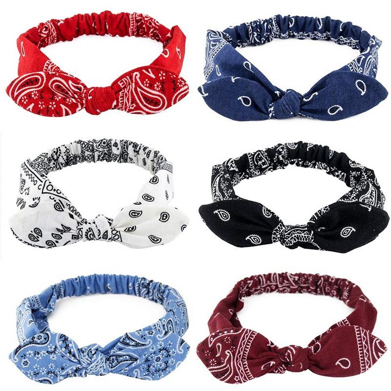 Cotton Fabric Rabbit Ears Hair Band with Steel Wire Knots, Elastic Adjustable Hair Band, Stretchy Headband, Women's Head Accessory