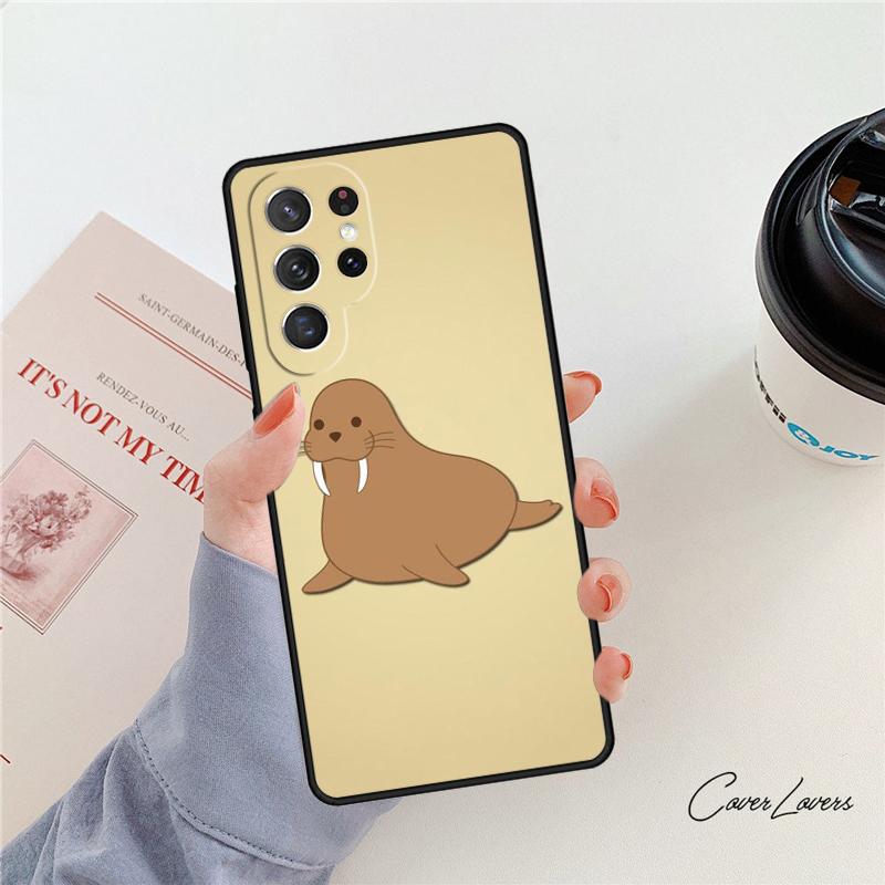 Cute Walrus Phone Case For Samsung Galaxy S24 S25 S23 S22 Ultra Note 10 20 Plus S20 S21 FE Cover