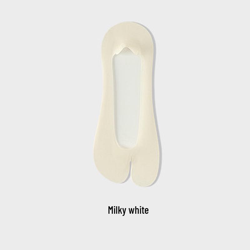 Women's Low-Cut Split-Toe Ice Silk Socks with Non-Slip Heel and Cotton Sole
