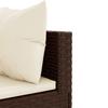 5 Piece Garden Lounge Set with Cushions Brown Poly Rattan