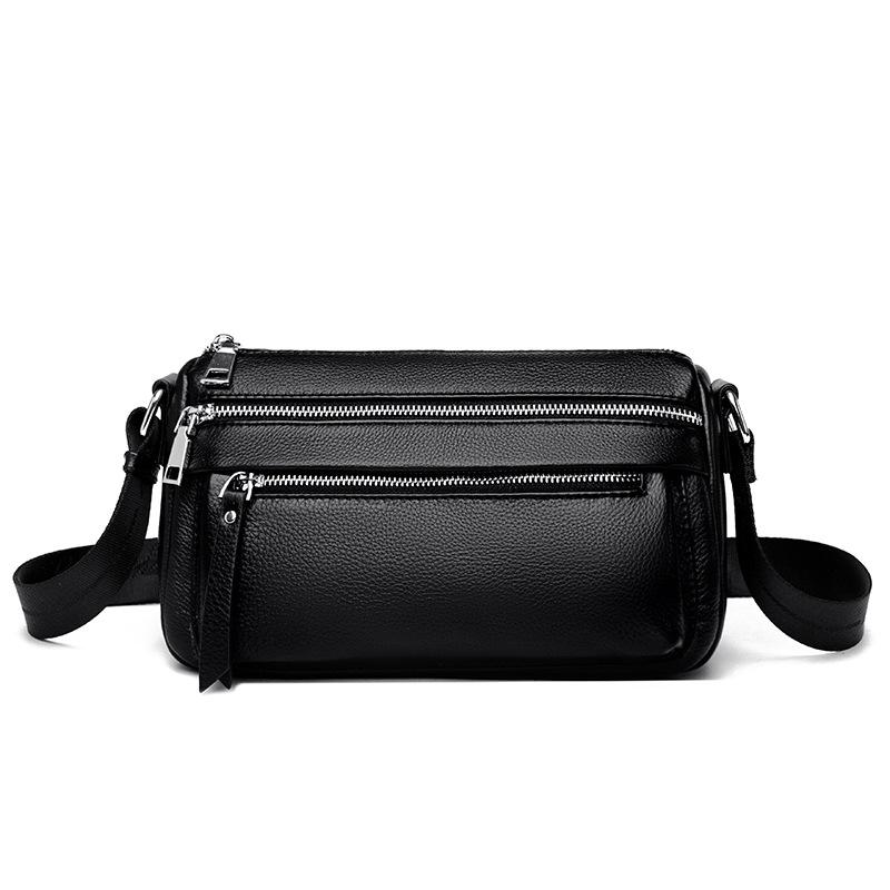 

Женская сумка из натуральной кожи Модная повседневная одноплечевая сумка кроссбоди Кожаная маленькая квадратная сумка чёрный