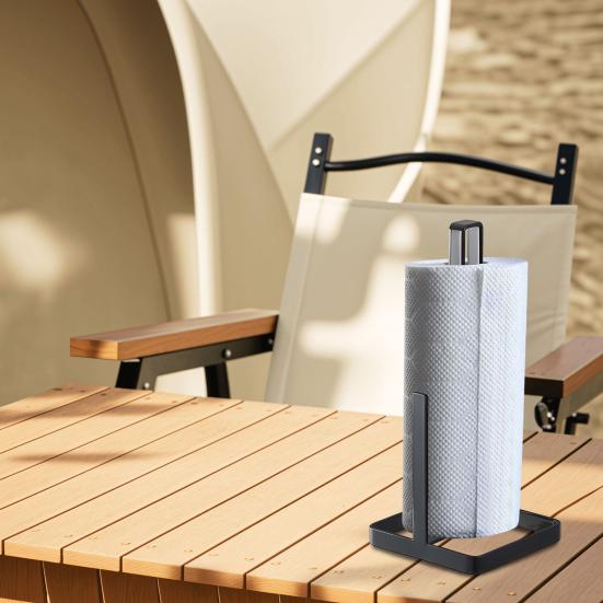 Yousheng Roll Paper Holder with Non-Slip Stable Base Heavy-Duty Stainless Steel Paper Towel Holder Modern Standing Countertop Dispenser