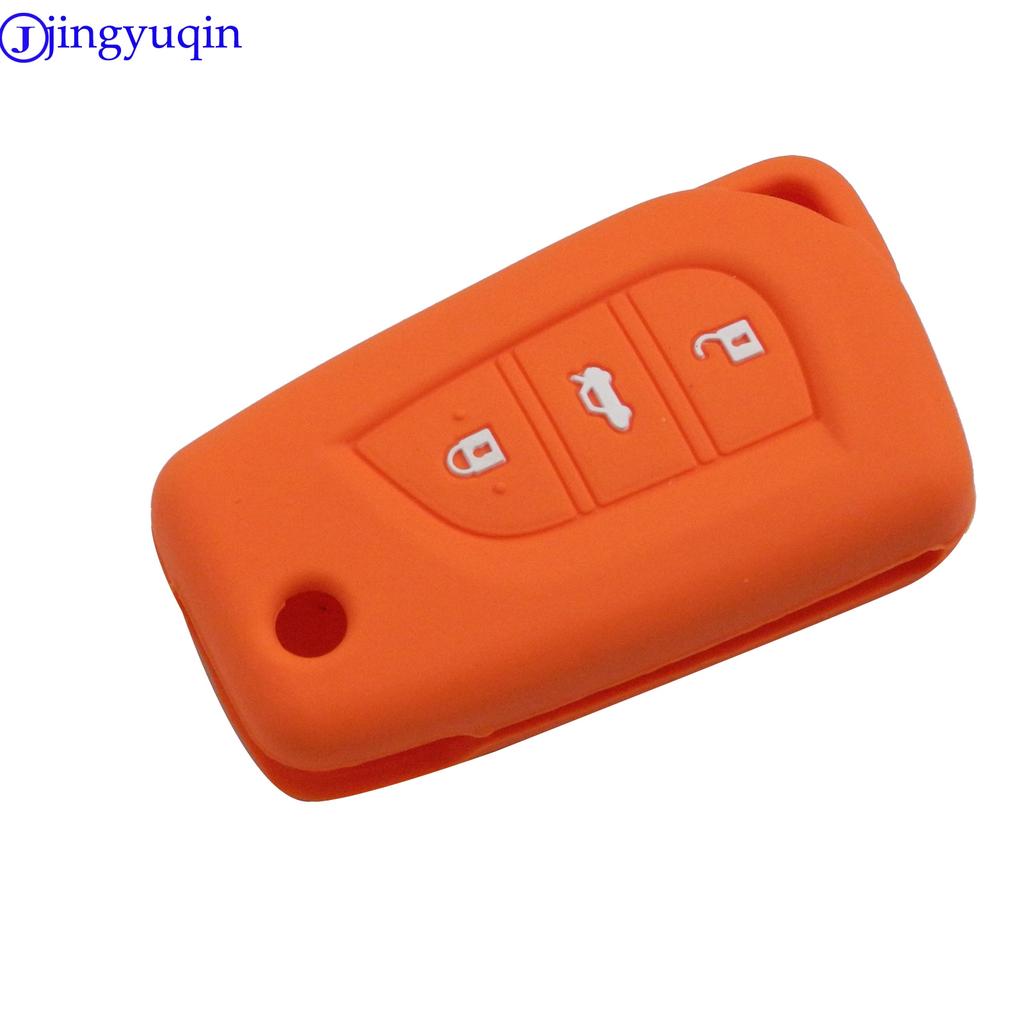 Jingyuqin Fjernkontroll Bilstyling Silikon Sammenleggbart Nøkkeldeksel Etui For Toyota Camry Highlander Corolla Prado REIZ Crown RAV4 Beskytt