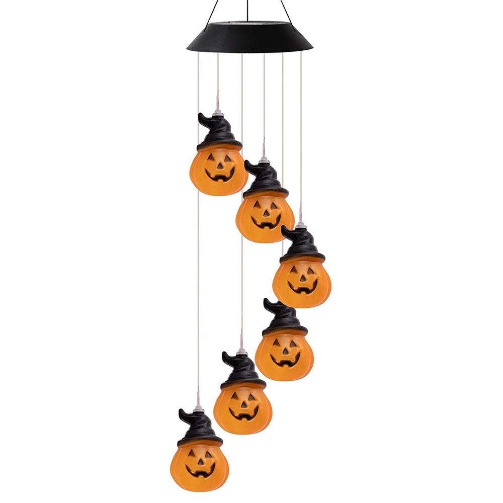 

Светодиодный подвесной светильник с атмосферой Хэллоуина, лампа-украшение в виде черепа и тыквы для улицы