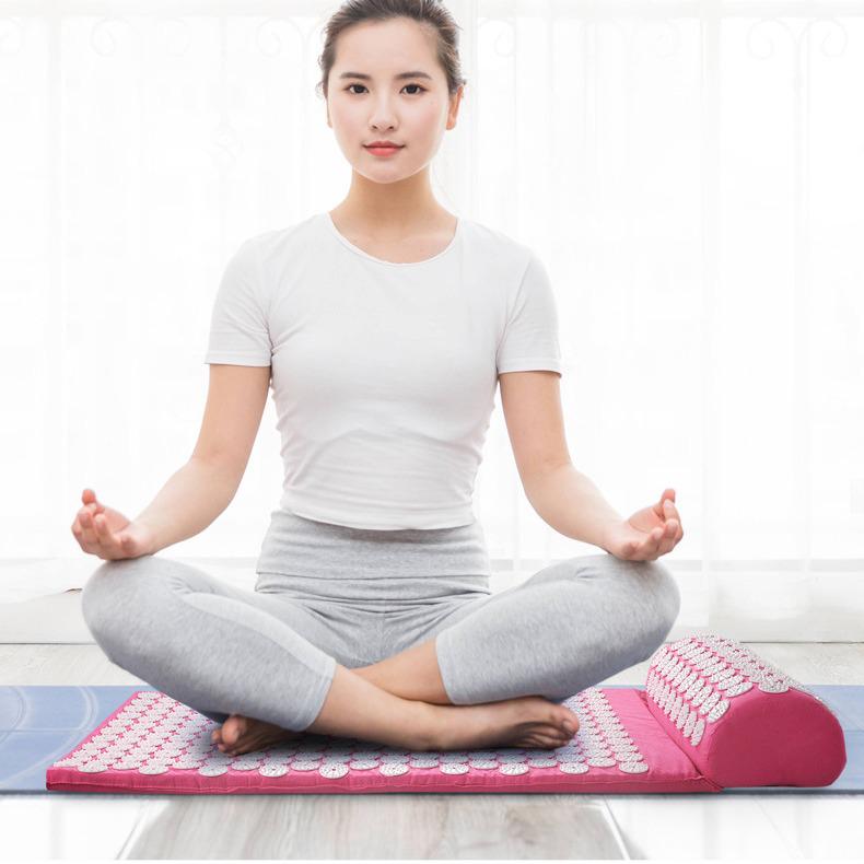 Acupressure Yoga Mat & Pillow Set for Massage & Therapy