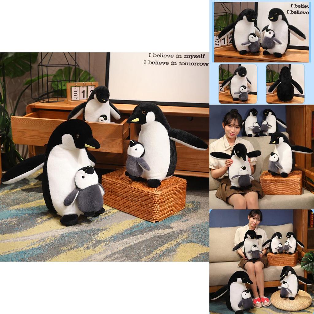 Adorable Mother And Baby Penguin Plush Toy Doll Soft Cushion For Kids Gifts