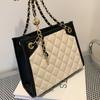 Rhombus chain bag large capacity women's bag 2026 new niche ins versatile fashion texture messenger bag
