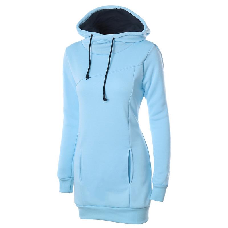 SCIONE Women Long Sleeve Hooded Drawstring Waist Pocket Korean Style Casual Women Hoodie Tops
