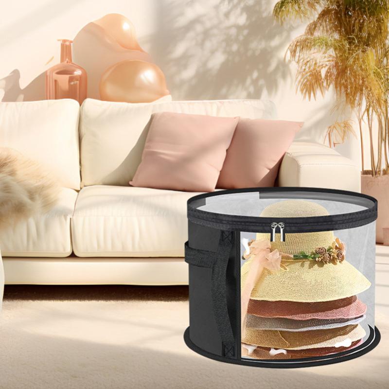 New Hat Box Convenient Round Travel Hat Box Organizer Wear-Resistant Hat Organizer Hat Storage Organizer