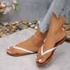 Infradito Casual da Donna - Moda Interno Esterno Centinaia Esterno Design Semplice Sandali da Spiaggia Pantofole Estive