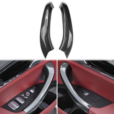2PCS Car Interior Door Handle Covers Carbon Fiber Style Fit for BMW X3 G01/X4 G02 2018-2023