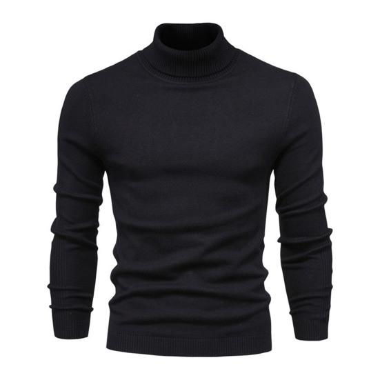 Men Turtleneck Sweater Slim Fit Knit High Neck Pullover Warm Winter Solid Color Rollneck Sweater for Daily Wear Work School Street