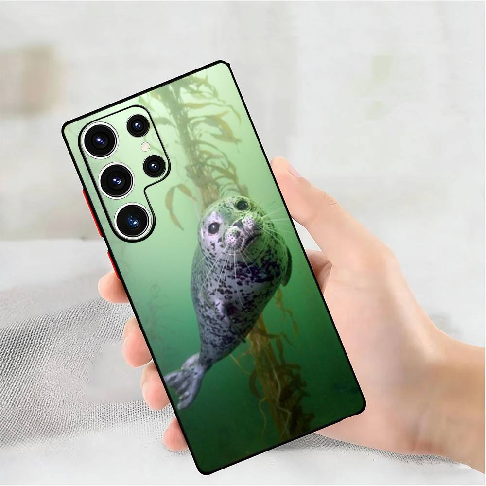 Animal Seal Phone Silicone Case for Samsung Galaxy S 24,22,20,23,21,20 Ultra Plus Lite 5G Print Silicone Cover