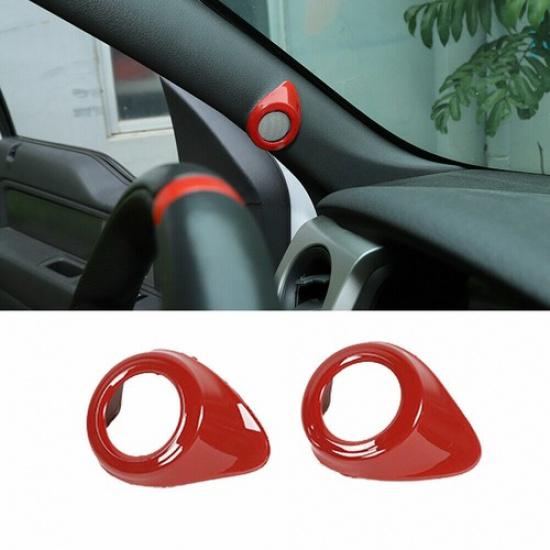 Interieur A-Säulen Lautsprecher Zierring Blende für Ford F150 2009-14 Rot Zubehör