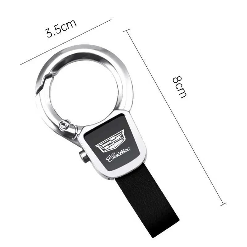 Creative Metal Leather Car Keychain Keyring Holder for Cadillac ATS BLS CT4 CT5 CT6 CTS Escalade EXT SLS STS XLR XT4 XT5 XT6 XTS Zd0