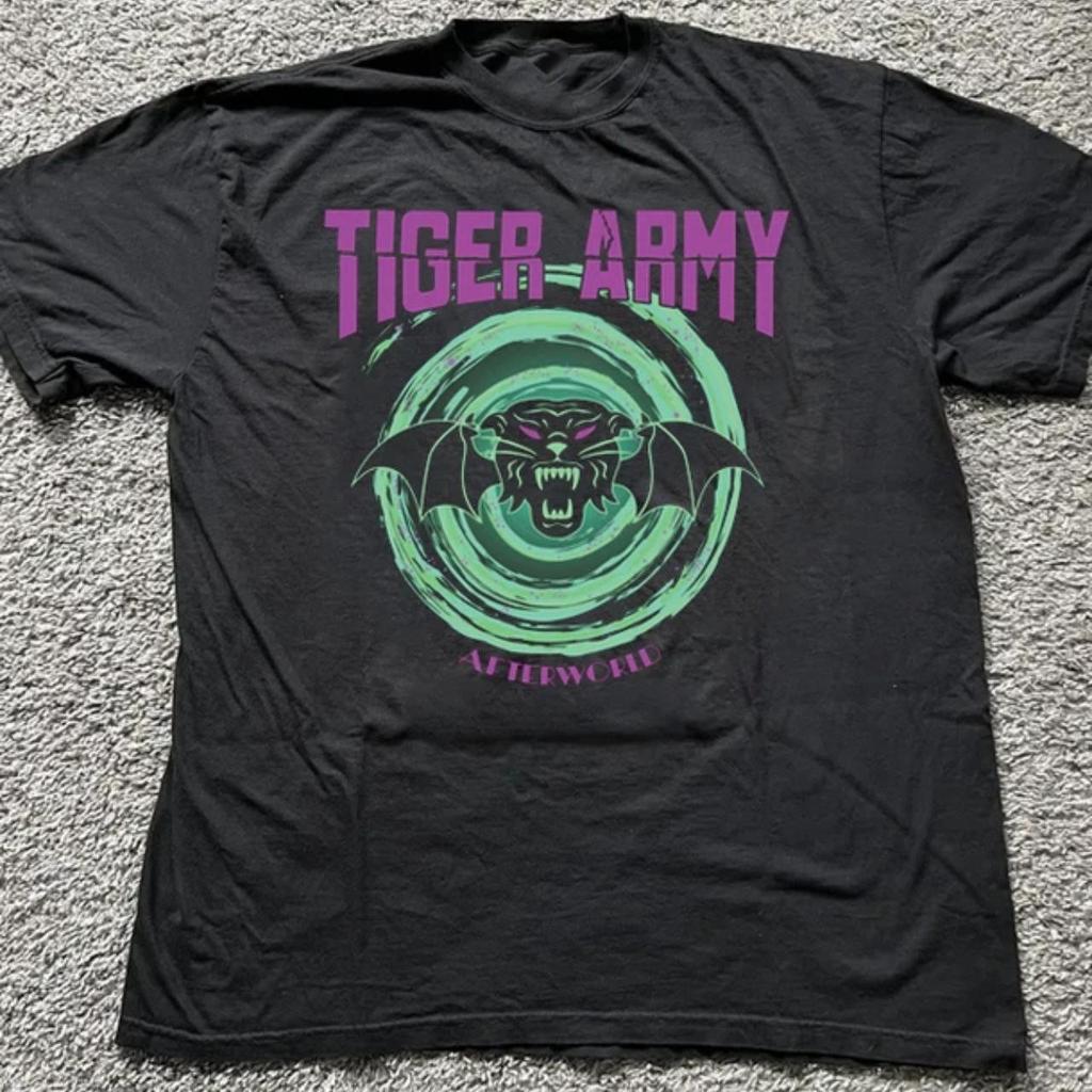 Vtg Tiger Army Afterworld Album Poster Black Cotton T-shirt SA487