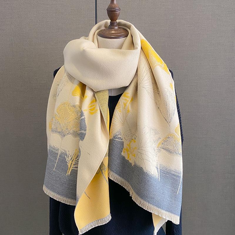 New Retro Fashion Imitation Cashmere Scarf For Women In Winter, Thickened And Warm Neck, Dual Purpose Shawl Exterior