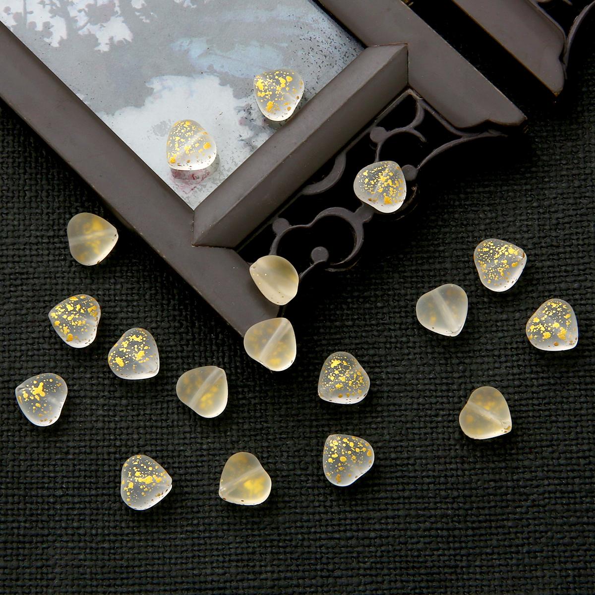 

10 шт. красочные матовые стеклянные подвески в форме сердца любви с золотой фольгой для изготовления ювелирных изделий DIY браслет, ожерелье, серьги 8*8mm 10pcs