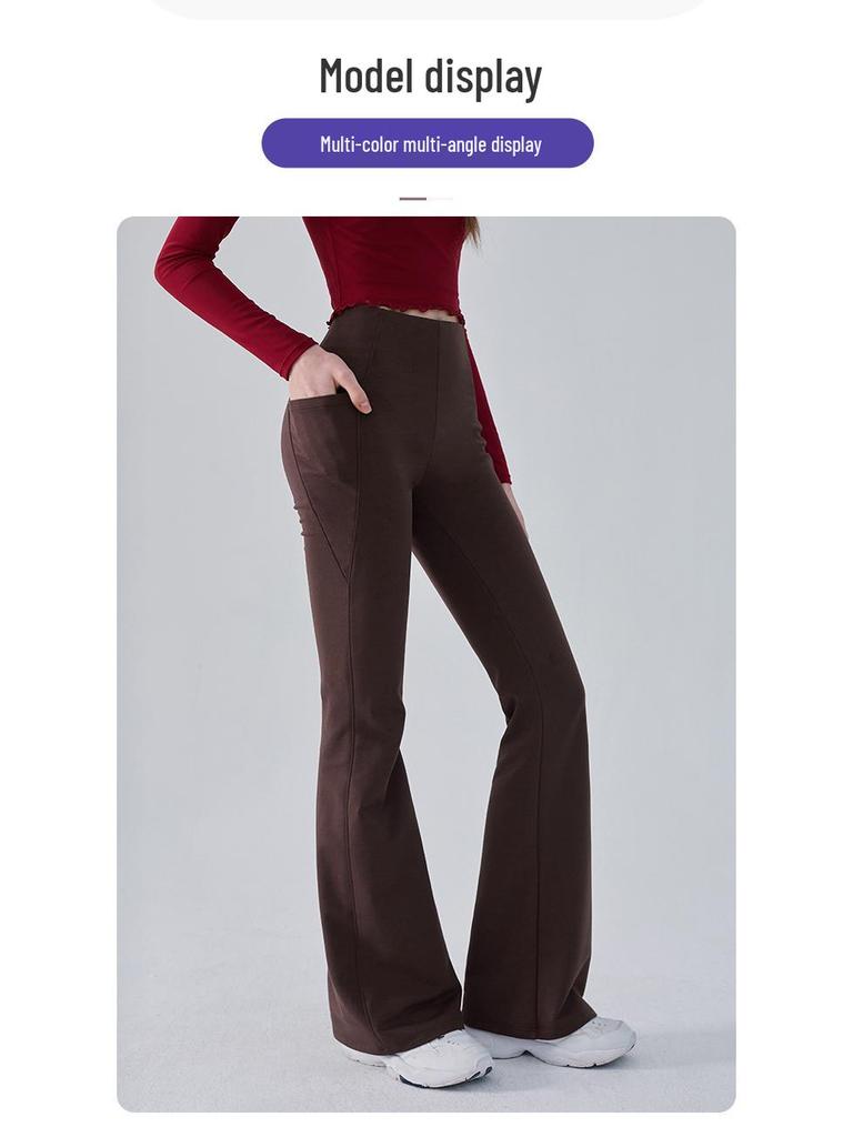 High Waist Micro Flare Yoga Pants with Peach Lift and Tummy Control