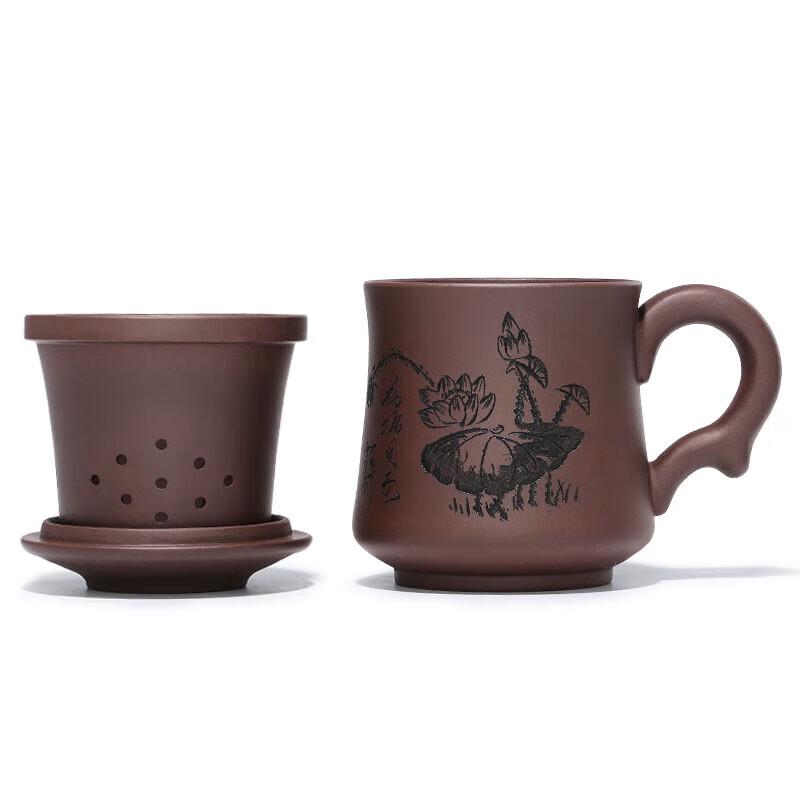 Handmade Yixing Zisha Tea Cup with Infuser and Lid