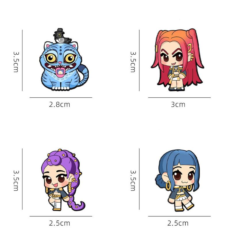 1/4 Pcs K- Enamel Brooches  Girl Group Collection Lapel Pin Cute Clothing Backpack Badge Decor Gift For Fans