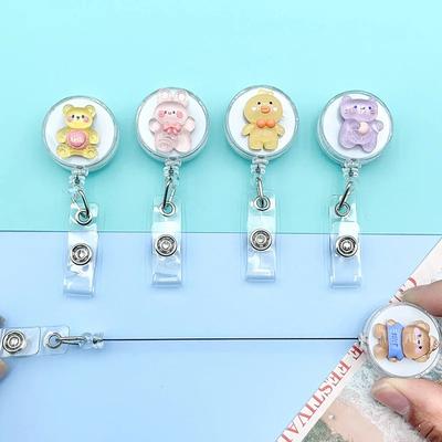 1 Stück Süße Cartoon Gelee Arbeiter ID Karte Einziehbarer Ausweisjojo Clip Niedlich 3D Stereo ID Lanyard Namensschild Bürobedarf
