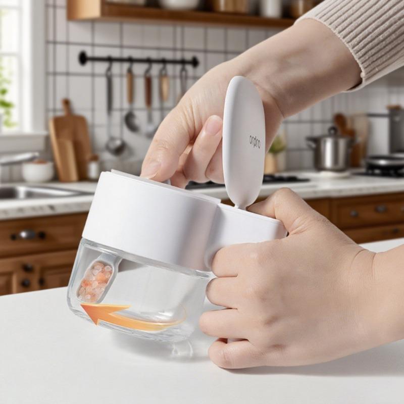 Self-opening Lid Seasoning Box Household Salt Jar Monosodium Glutamate Portioning Bottle Storage Box