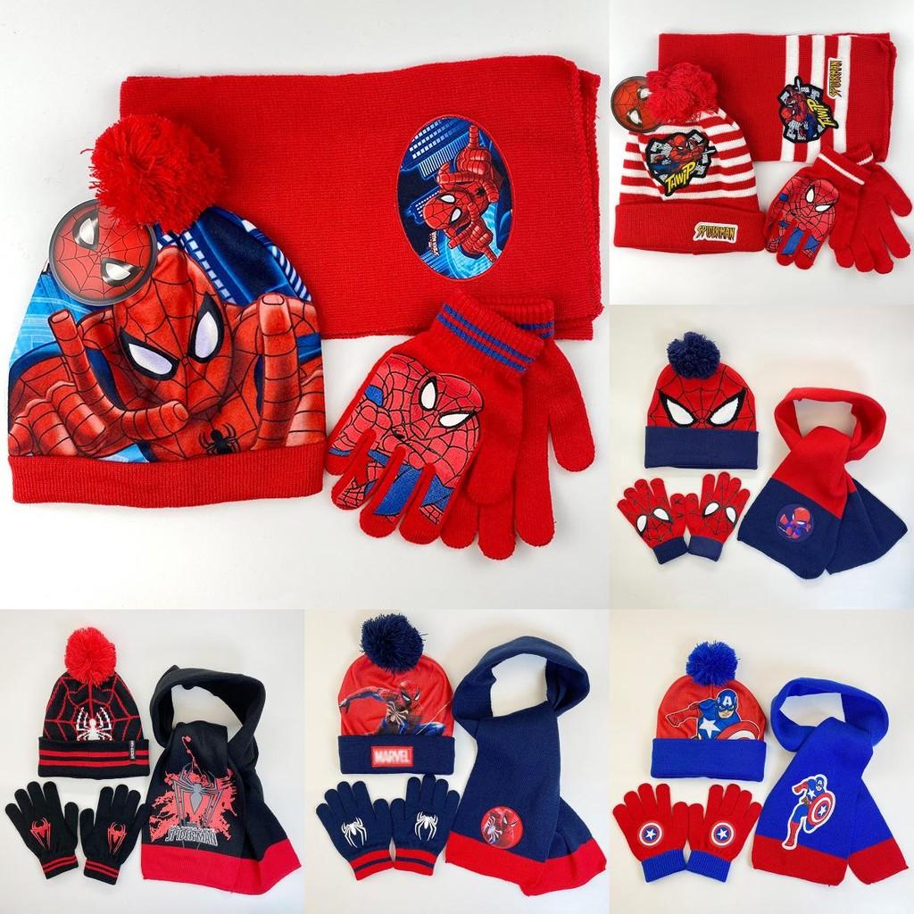 Cozy And Colorful Spider Man Knit Hat Scarf And Gloves Set For Boys Autumn Winter Outdoor Fun