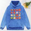Tomato Variety Collection Chart Print Washed Women Clothes Creativity Cotton Hoodie Pocket Pullover Casual Hoody
