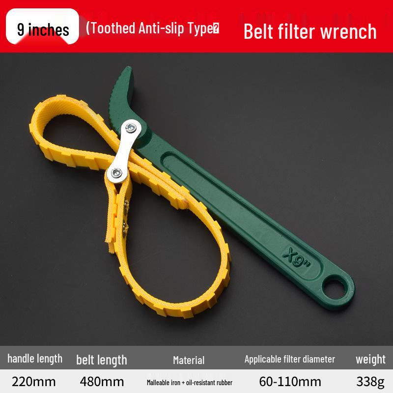 Universal Engine Oil Filter Remover and Installer Tool with Belt Chain