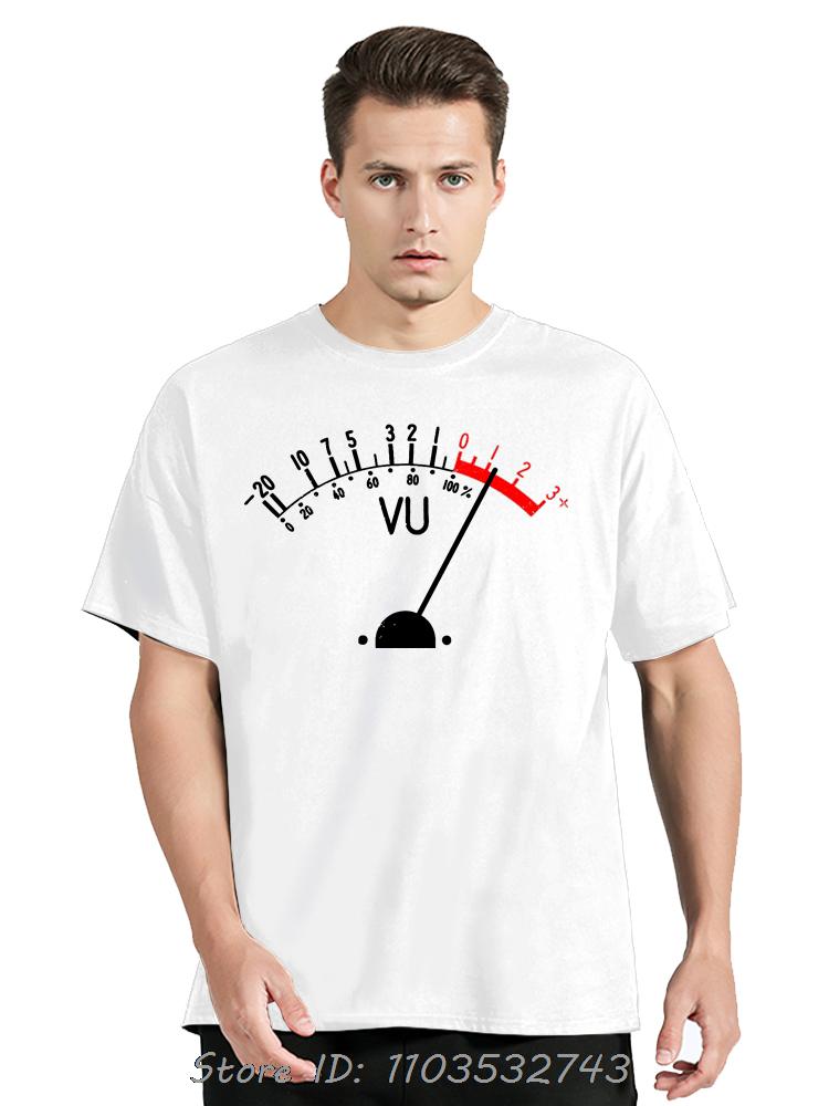 Vintage VU Meter Graphic Street T-Shirt Harajuku Funny Men's Clothing Cotton Tshirt Summer High Quality Fitness T Shirt Tops