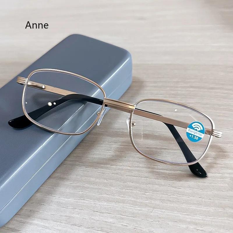 

Классические металлические очки для чтения Женские Мужские Деловые Пресбиопические очки Готовые Анти-синие Очки для чтения для пожилых людей 1.0 1.5 2.0 4.0 4