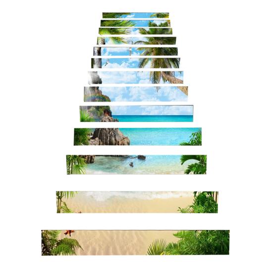 13 bucăți/set elegant pas tăcut peisaj maritim autocolante scari autocolante pentru decorarea casei