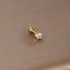 Gold Stainless Steel Earrings with Zircon Studs - Creative and Elegant Design