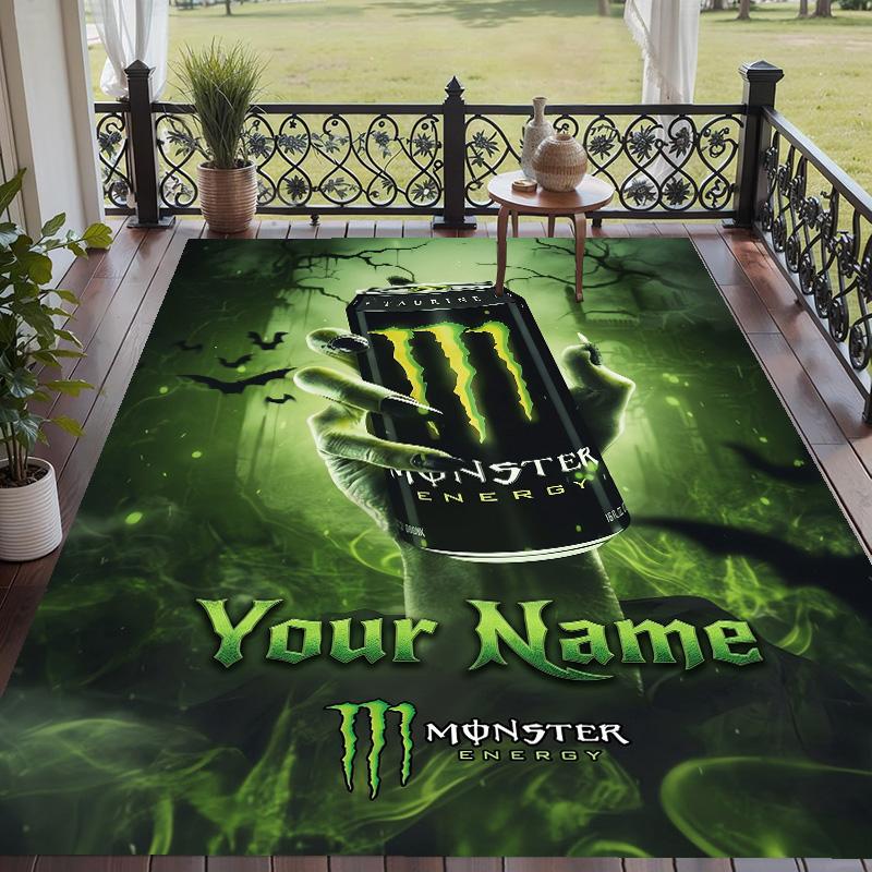 Benutzerdefinierter Teppich mit Aufdruck Monster Energy Rutschfester Bodenbelag Für Heimzimmerdekoration