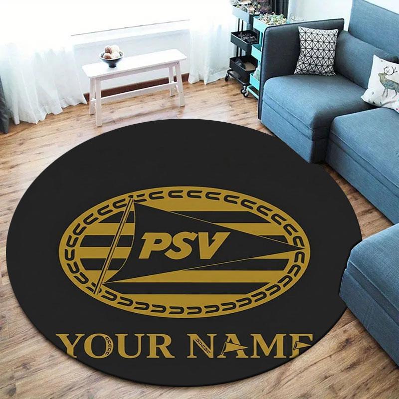 Philips Sport Vereniging Custom Name Round Area Rug,Carpet Rug for Living Room Bedroom Sofa Playroom Decor,Non-slip Floor Mat