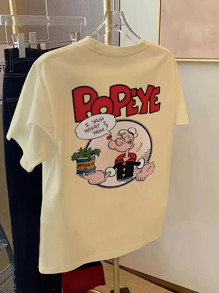 Summer Mens Loosefitting Shortsleeved Tshirt Exquisite Cartoon Patterns Stylish Trendy Sports Simple Fashion Design Madam